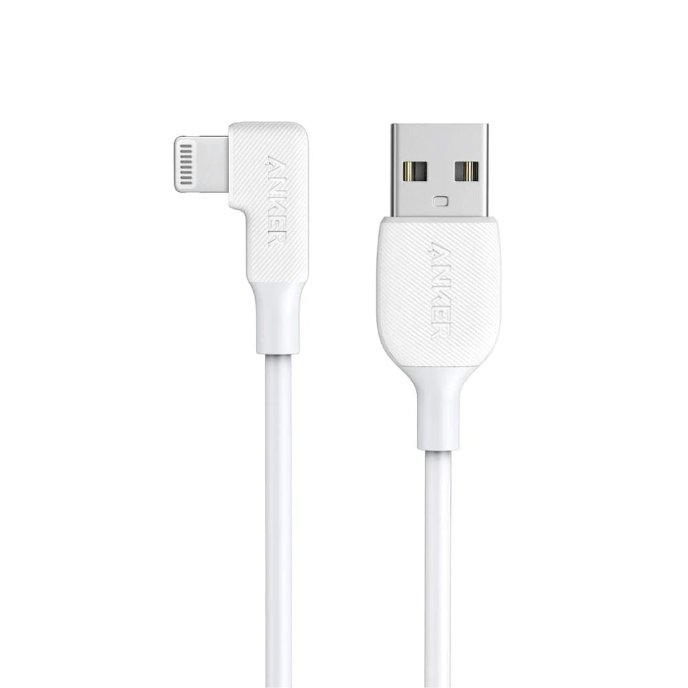 Anker Powerline 6' 90 Degree Lightning to USB-A Cable - White
