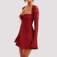 Y2k Lace Backless Long Sleeve Corset Mini Dress