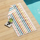 Oversized Striped Border Cabana Beach Towels - Santa Cruz