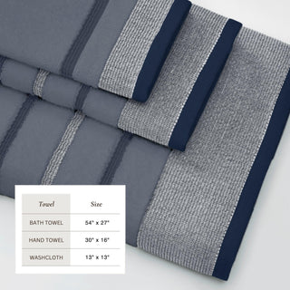 Decorative Cotton Stripe Bath Towel Set - Noelle Collection