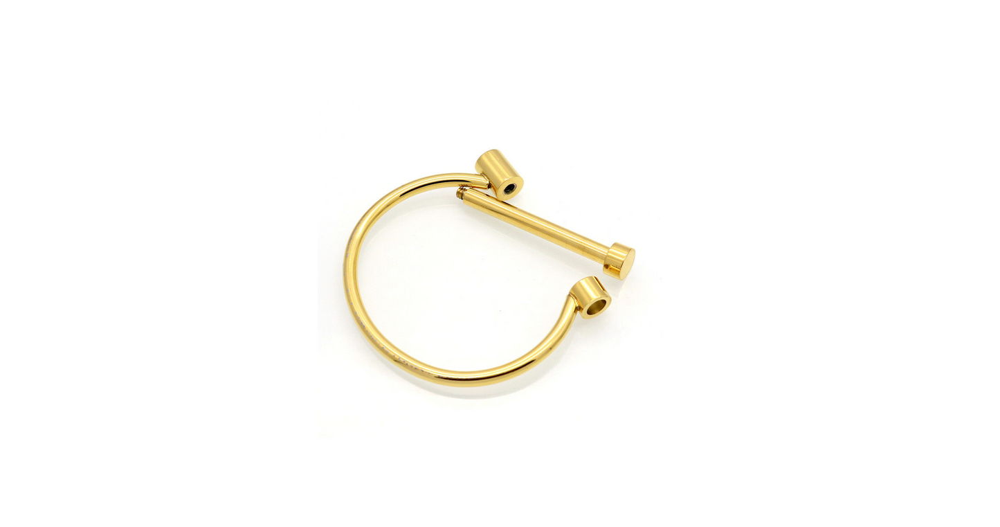 Homvare Women’s Stainless-Steel Flat Head Screw Shackle Bracelet Gold