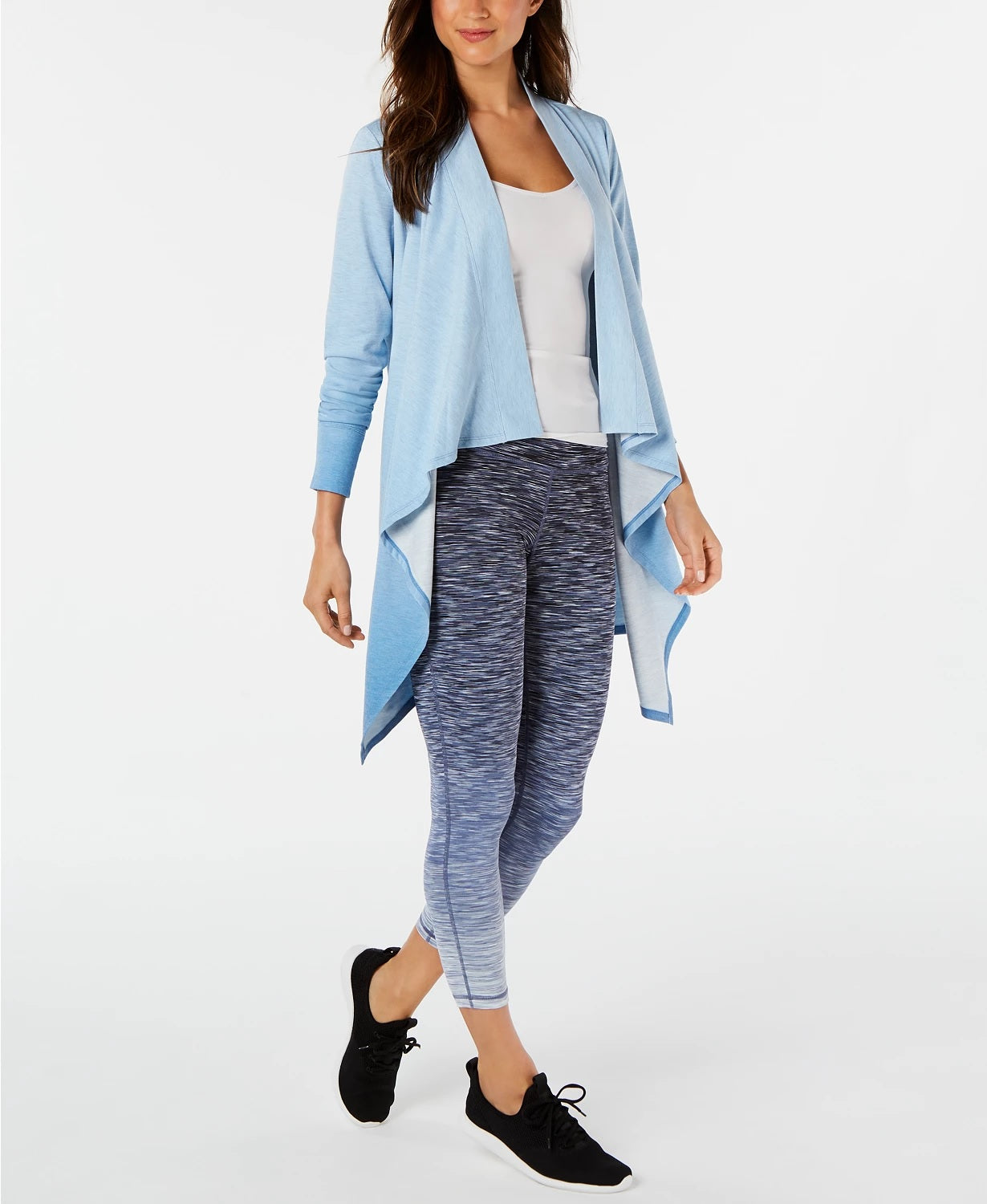 Ideology Women's Space-Dyed Ombre Ankle Leggings Dark Blue Size Extra Small