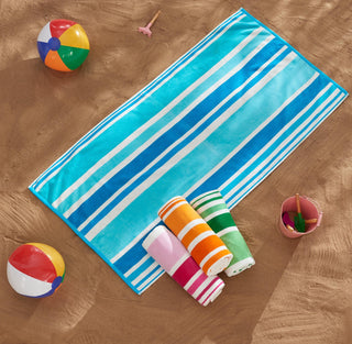Cotton Velour Cabana Stripe Beach Towel - Novia Collection