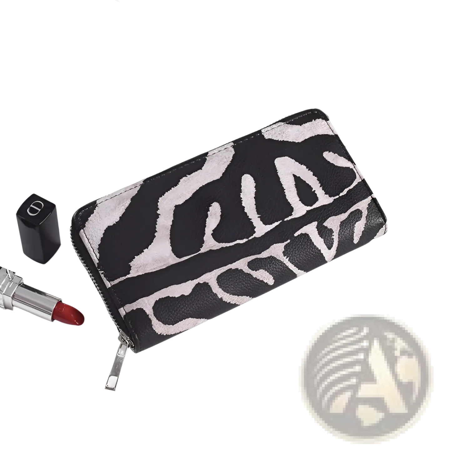 Zebra Print Leather Long Zipper Wallet for Women