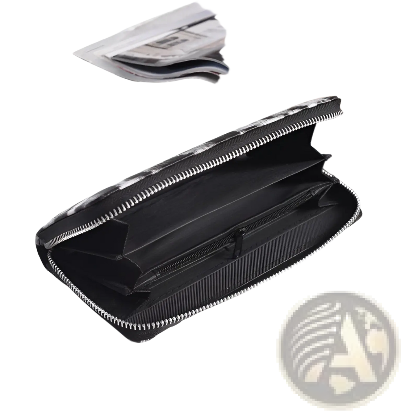 Zebra Print Leather Long Zipper Wallet for Women