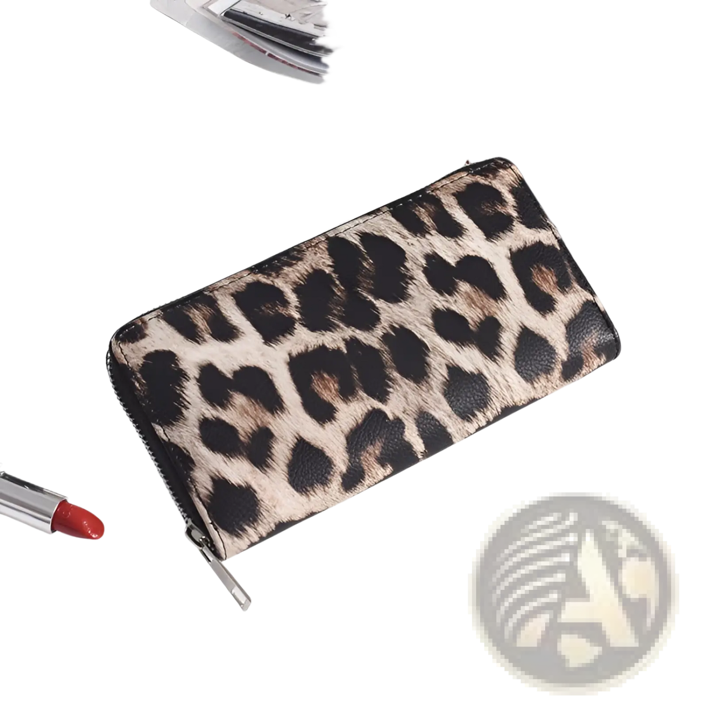 Zebra Print Leather Long Zipper Wallet for Women