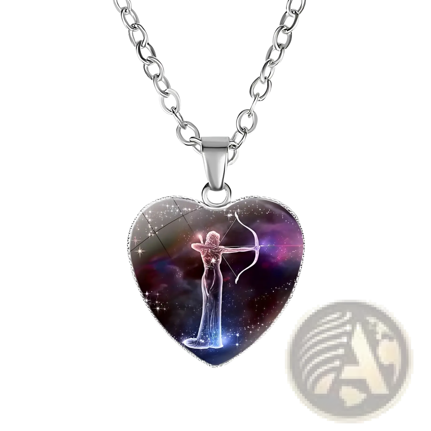 Zodiac Celestial Heart Pendant Galaxy Constellation Necklace