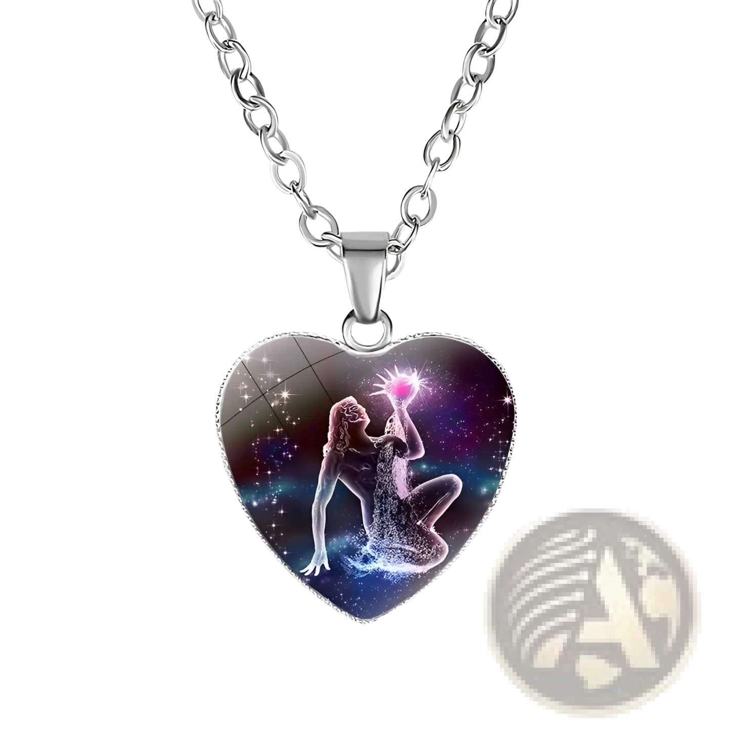 Zodiac Celestial Heart Pendant Galaxy Constellation Necklace