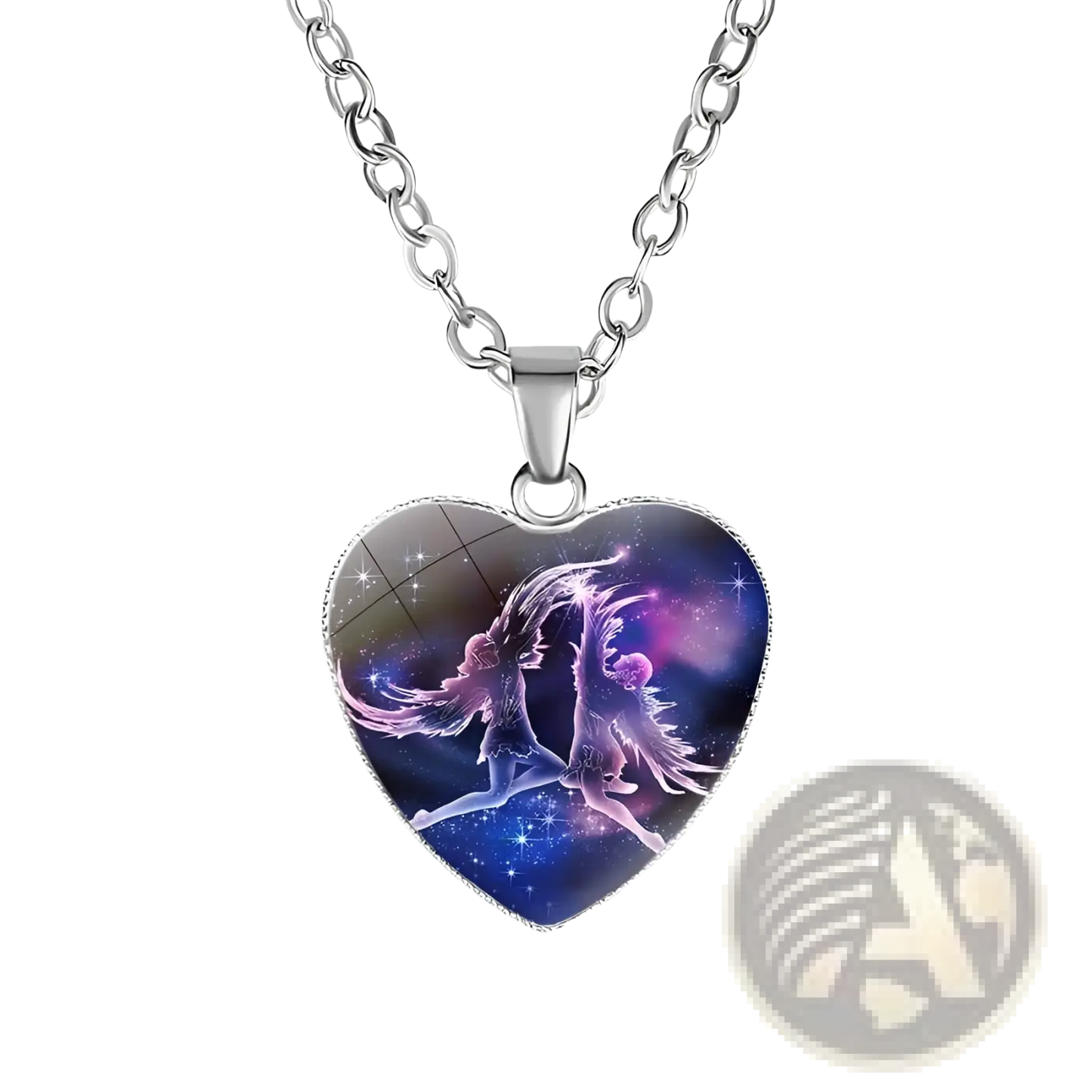 Zodiac Celestial Heart Pendant Galaxy Constellation Necklace