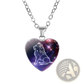 Zodiac Celestial Heart Pendant Galaxy Constellation Necklace