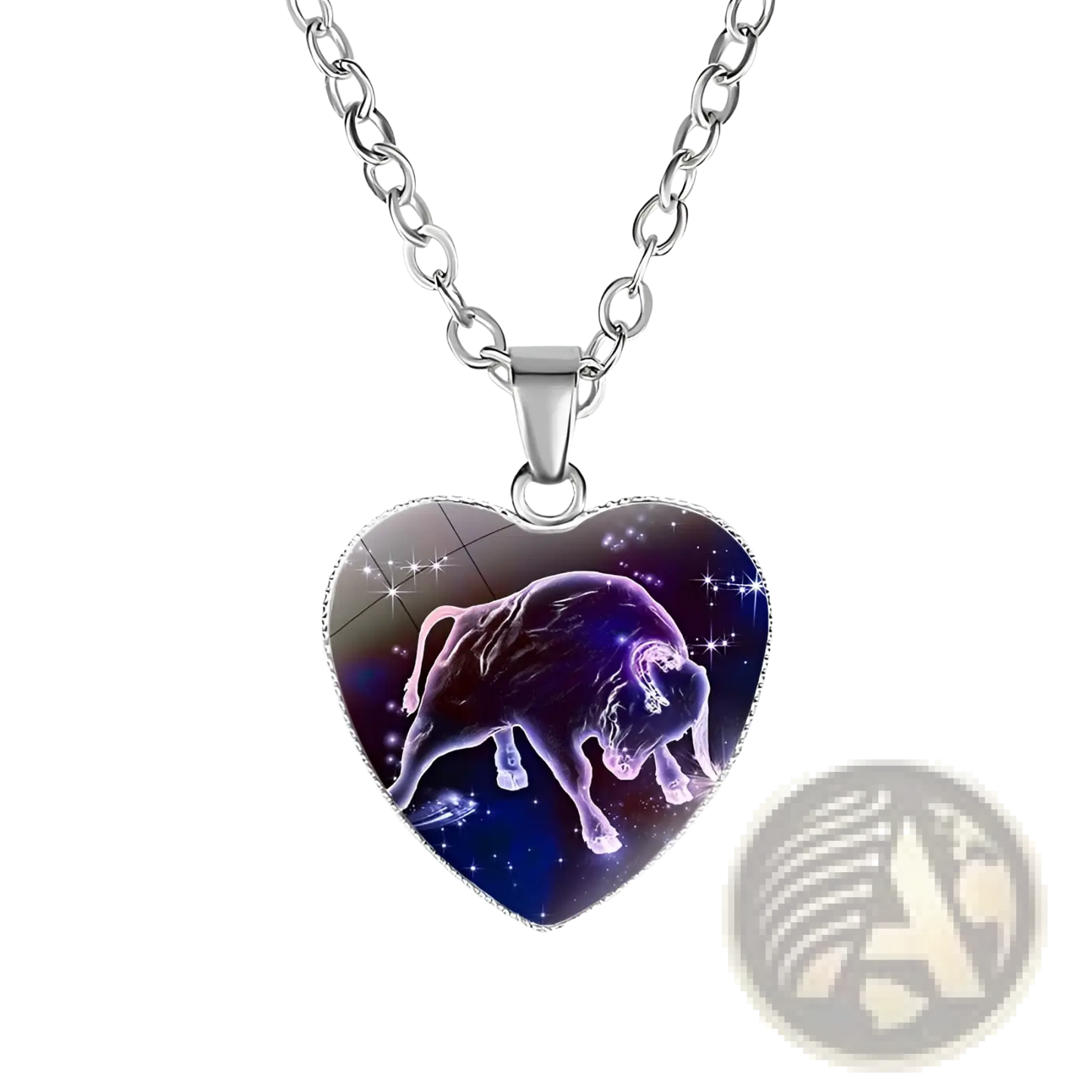 Zodiac Celestial Heart Pendant Galaxy Constellation Necklace