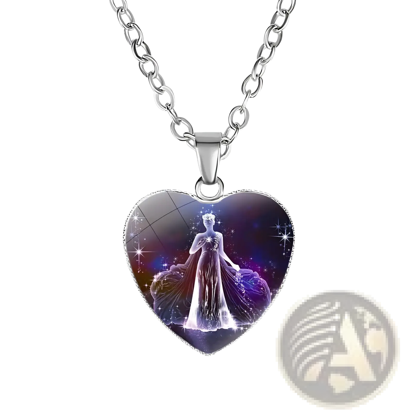 Zodiac Celestial Heart Pendant Galaxy Constellation Necklace