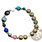 Zodiac Volcanic Stone Beaded Bracelet with Gold Charms