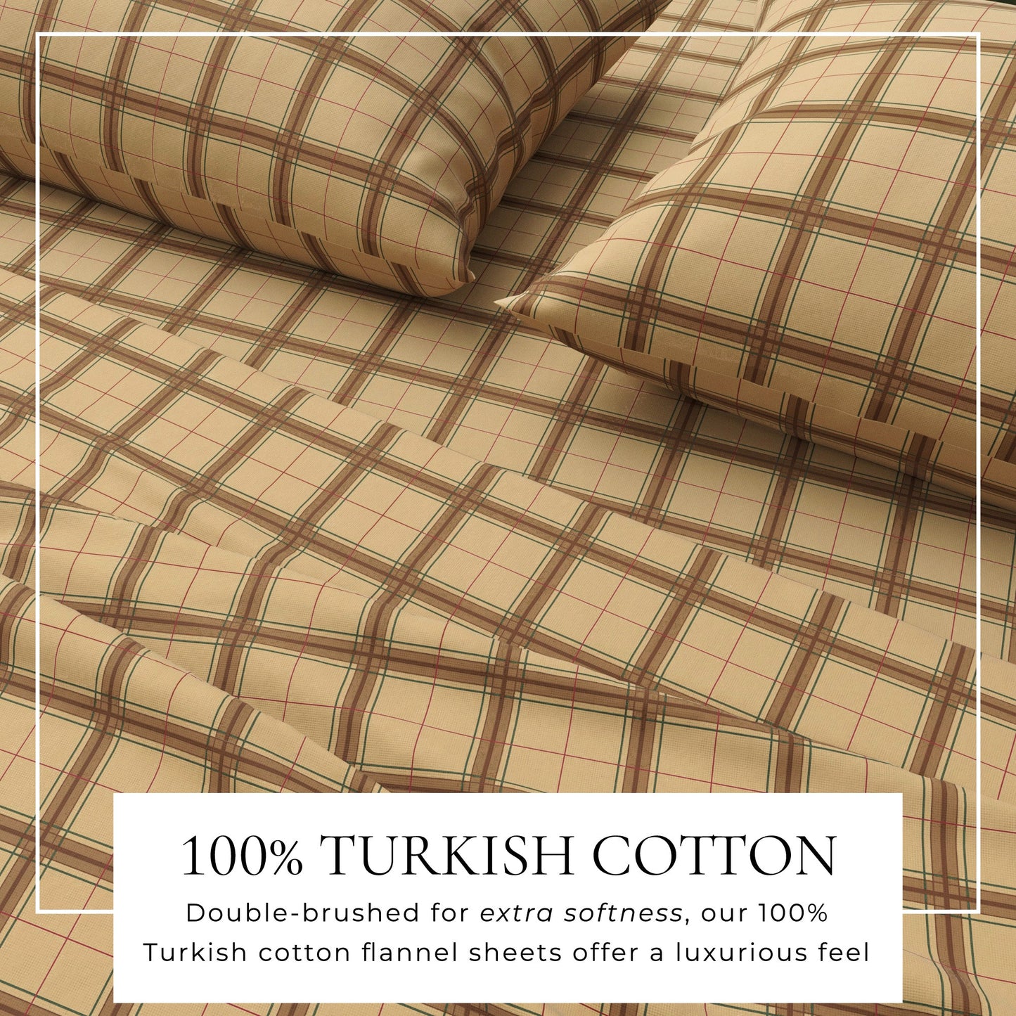 Turkish Cotton Flannel Sheet Set - Plaid & Stripe Collection
