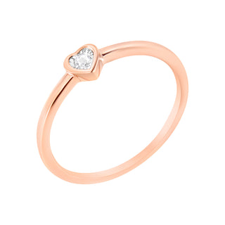 14K Rose Gold Plated .925 Sterling Silver Miracle Set Diamond Accent Heart Shaped Promise Ring (J-K Color, I1-I2 Clarity) - Size 6