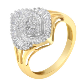 10K Yellow Gold Diamond Cocktail Ring (1/2 Cttw, J-K Color, I2-I3 Clarity) - Size 8