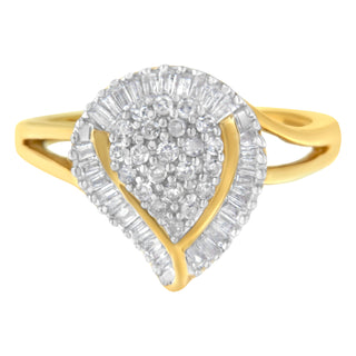 10K Yellow Gold Diamond Cluster Ring (1/2 Cttw, I-J Color, I1-I2 Clarity) - Size 8