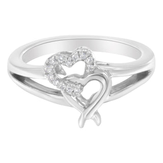 .925 Sterling Silver Diamond Heart Accent Ring (1/20 Cttw, H-I Color, I1-I2 Clarity) - Size 8