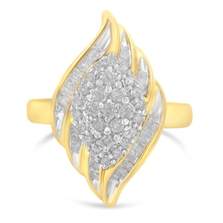 10K Yellow Gold Diamond Cocktail Ring (3/4 Cttw, I-J Color, I2-I3 Clarity) - Size 6-1/2