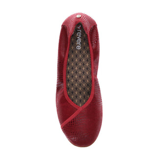 Revere Women's Nairobi Ballet Flats Cherry/Lizard Size 7 B(M) US