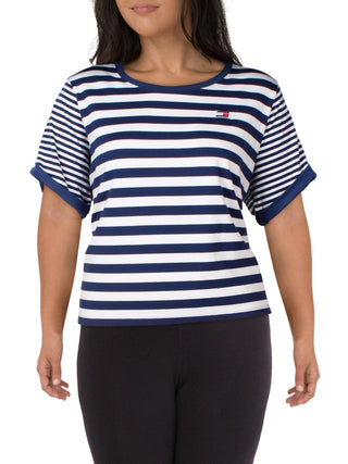 Tommy Hilfiger Women's Striped Colorblock Pullover Top Blue Size 0