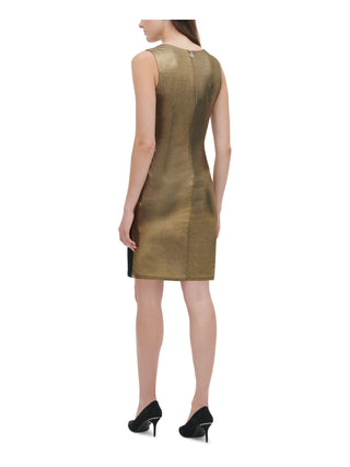 Tommy Hilfiger Women's Metallic Jersey Wrap Dress Yellow Size 4