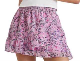 French Connection Women's Tiered Ruffled Floral Skirt Purple Size Medium