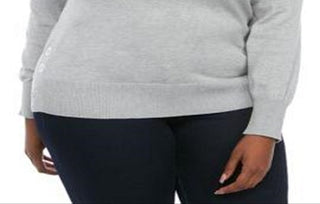 Michael Kors Women's Side Snap Crewneck Sweater Gray Size 2X