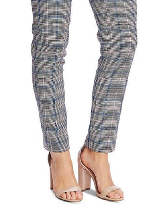 CeCe Women's Windsor Check Straight Leg Pants Gray Size 2