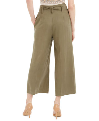Calvin Klein Women's Caper Tie Waist Pants Green Size 14