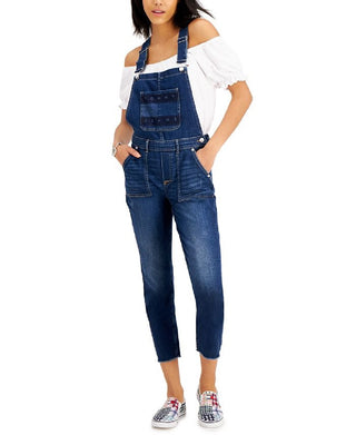 Tommy Jeans Women's Logo Denim Overalls Blue Size 30