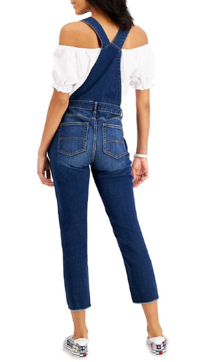 Tommy Jeans Women's Sleeveless Square Neck Skinny Jumpsuit Blue Size 27
