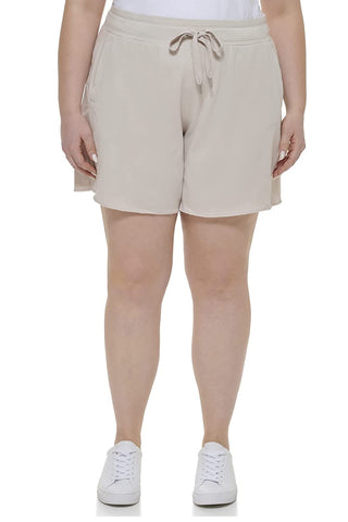 Calvin Klein Women's High Waist Cotton Shorts Beige Size 3X