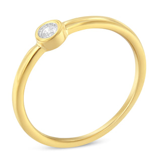 14K Yellow Gold Plated .925 Sterling Silver Miracle Set Diamond Ring (1/20 Cttw, J-K Color, I1-I2 Clarity) - Size 8