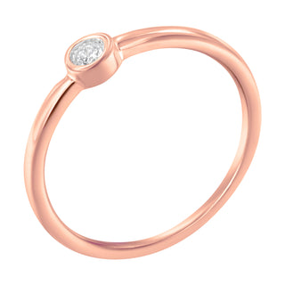 14K Rose Gold Plated .925 Sterling Silver Miracle Set Diamond Ring (1/20 Cttw, J-K Color, I1-I2 Clarity) - Size 7