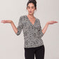 Leota Women's Rouched Wrap Top Brown
