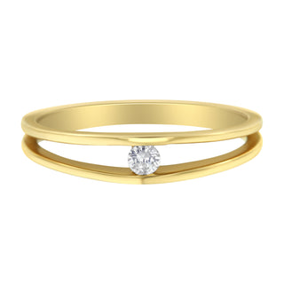 10K Yellow Gold Diamond Promise Ring (1/10 Cttw, H-I Color, I1-I2 Clarity) - Size 6