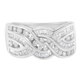 10K White Gold Diamond Bypass Ring (1 Cttw, H-I Color, I1-I2 Clarity) - Size 7-3/4