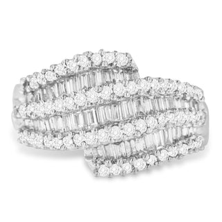 14K White Gold Diamond Cocktail Ring Band (1 3/4 Cttw, H-I Color, Si2-I1 Clarity) - Size 6-1/2