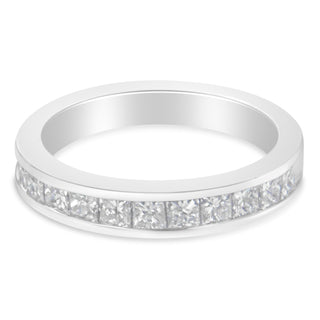 Women's 18K White Gold Princess Cut Diamond Band Ring (1 Cttw, G-H Color, Si1-Si2 Clarity) - Size 6