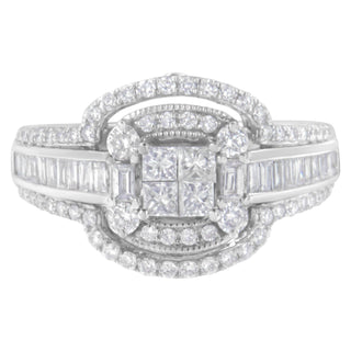 14Kt White Gold Diamond Cocktail Ring (1 1/4 Cttw, H-I Color, Si2-I1 Clarity)