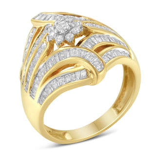 10K Yellow Gold Diamond Ring (1 Cttw, I-J Color, I2-I3 Clarity) - Size 6