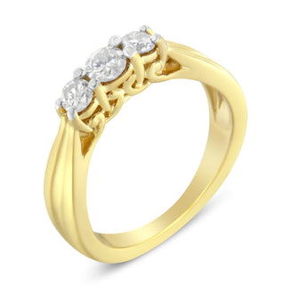 10K Yellow Gold Three-Stone Diamond Ring (0.50 Cttw, J-K Color, I2-I3 Clarity)