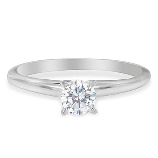 Gia Certified 14K White Gold 1/2 Cttw Diamond Solitaire Engagement Ring (H Color, Si1 Clarity) - Size 8