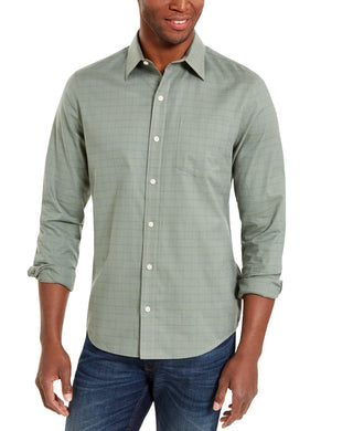 DKYN Men's Windowpane Shirt Agave Green Size Small
