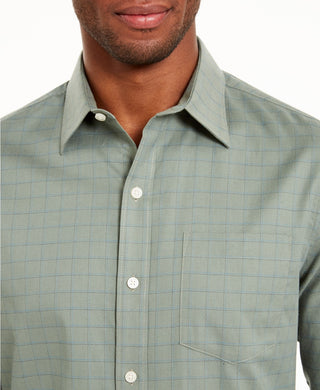 DKYN Men's Windowpane Shirt Agave Green Size Small