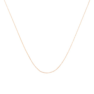 Solid 10K Rose Gold 0.5Mm Rope Chain Necklace. Unisex Chain - Size 20" Inches