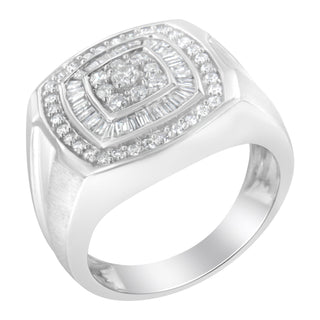 14K White Gold Men's Diamond Band Ring (1 Cttw, H-I Color, Si1-I2 Clarity)