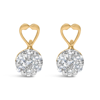 14K Yellow Gold 1Ct. Tdw Round-Cut Diamond Earrings (I-J,Si2-I1)