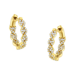 10K Yellow Gold Diamond Huggy Earrings (1/2 Cttw, H-I Color, I1-I2 Clarity)